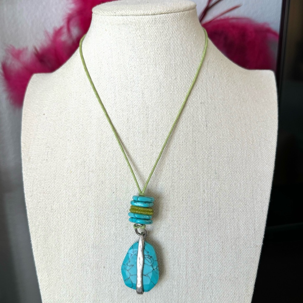 Coldwater Creek Faux Turquoise Stone Necklace